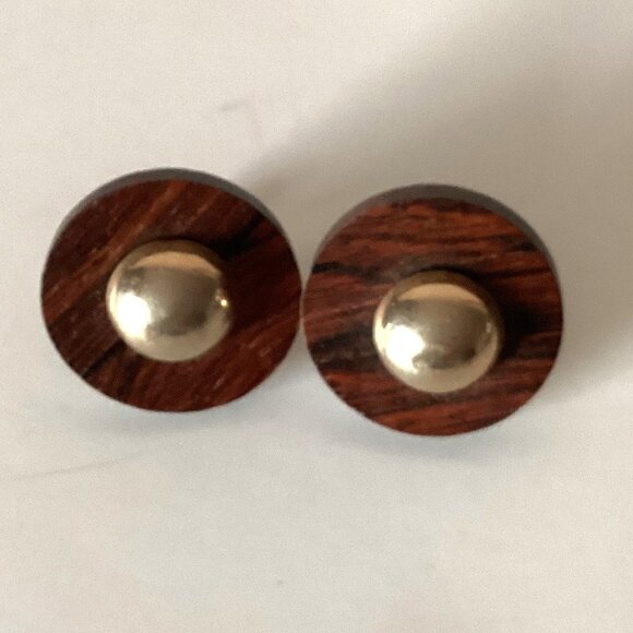 Women's Vintage Fashion Brown Necklace + Clip On Round Earring Set - Picture 2 of 8